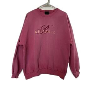 Vintage‎ 90s Bellagio Casino pink faded pullover sweatshirt.